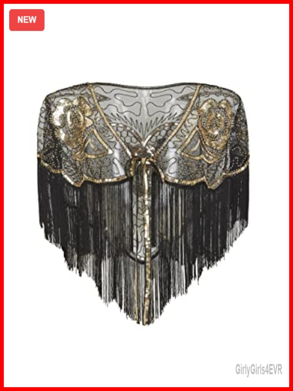 Beaded Sequin Evening Shawl Wrap Chiffon Tassel Cape Cover Up One Size